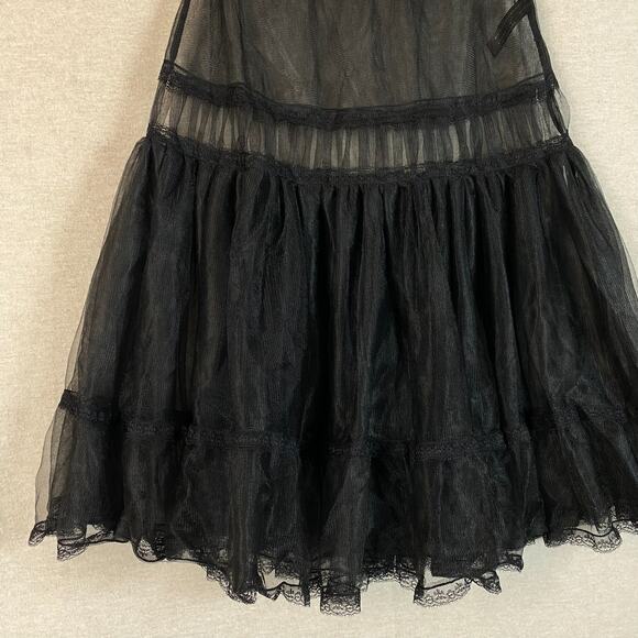 Widow Womens Sheer Mesh Midi Skirt Size M Goth Grunge Vampy Witchy Shadow Kiss - Picture 2 of 10